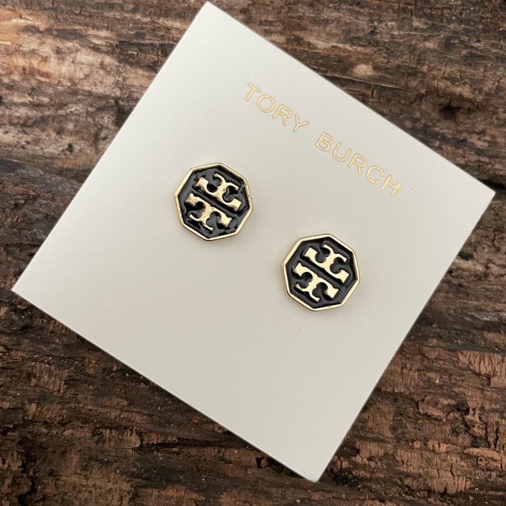 Tory Burch Logo Stud Earrings